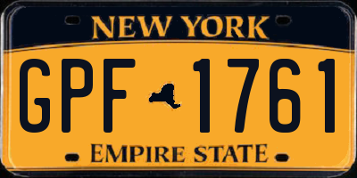 NY license plate GPF1761