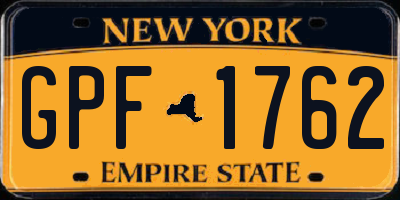 NY license plate GPF1762