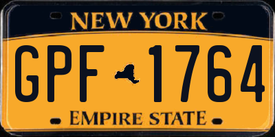 NY license plate GPF1764