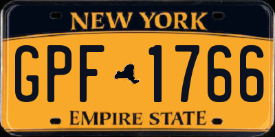 NY license plate GPF1766