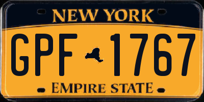 NY license plate GPF1767