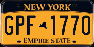NY license plate GPF1770