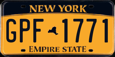 NY license plate GPF1771