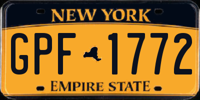NY license plate GPF1772
