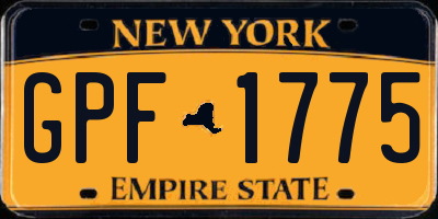 NY license plate GPF1775