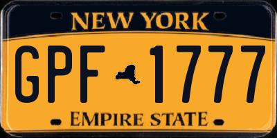 NY license plate GPF1777