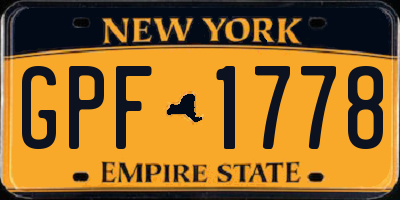 NY license plate GPF1778