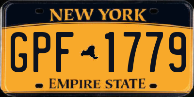 NY license plate GPF1779