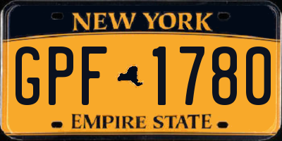 NY license plate GPF1780