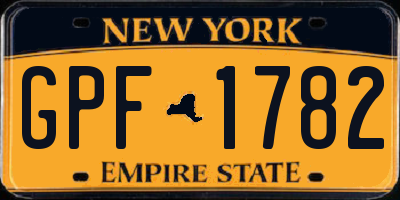 NY license plate GPF1782