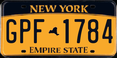 NY license plate GPF1784