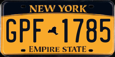 NY license plate GPF1785