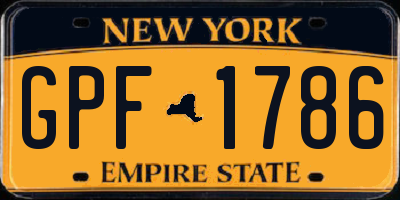 NY license plate GPF1786