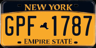 NY license plate GPF1787
