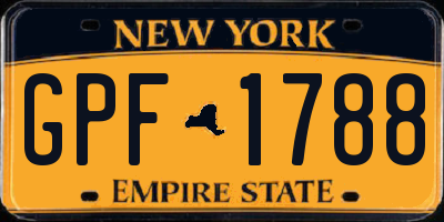NY license plate GPF1788