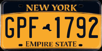 NY license plate GPF1792