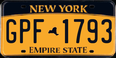 NY license plate GPF1793