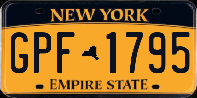 NY license plate GPF1795