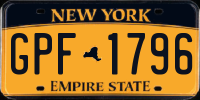 NY license plate GPF1796