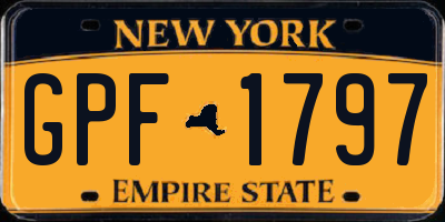 NY license plate GPF1797