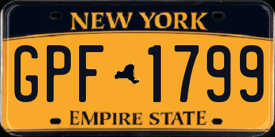 NY license plate GPF1799