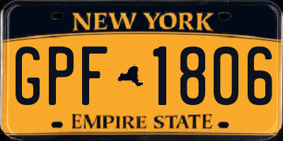 NY license plate GPF1806
