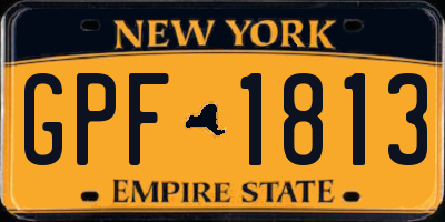 NY license plate GPF1813