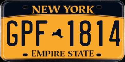 NY license plate GPF1814