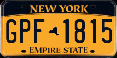 NY license plate GPF1815