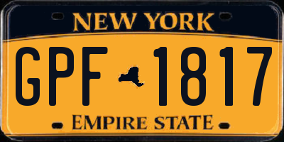 NY license plate GPF1817