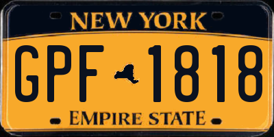 NY license plate GPF1818