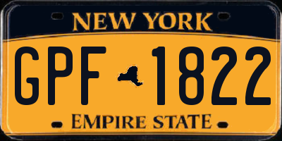NY license plate GPF1822