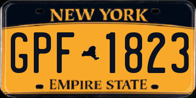 NY license plate GPF1823