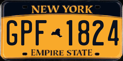 NY license plate GPF1824