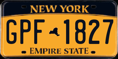 NY license plate GPF1827