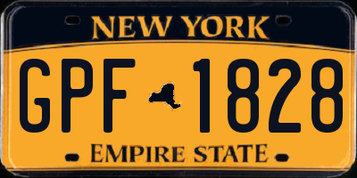 NY license plate GPF1828
