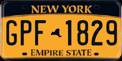 NY license plate GPF1829
