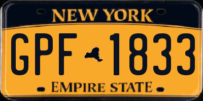 NY license plate GPF1833
