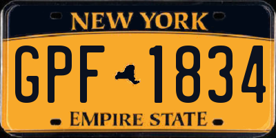 NY license plate GPF1834
