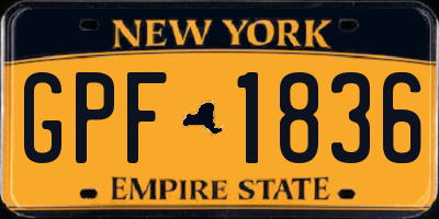 NY license plate GPF1836