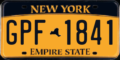 NY license plate GPF1841