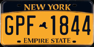 NY license plate GPF1844