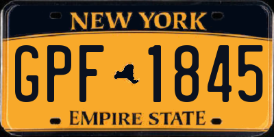 NY license plate GPF1845