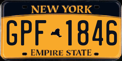 NY license plate GPF1846