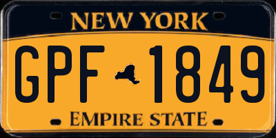 NY license plate GPF1849