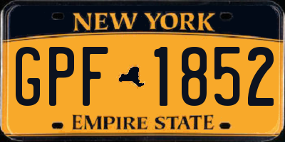 NY license plate GPF1852
