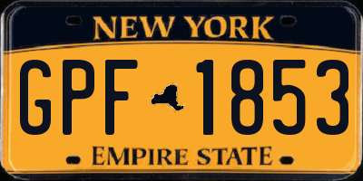 NY license plate GPF1853