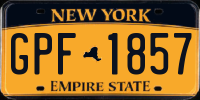 NY license plate GPF1857