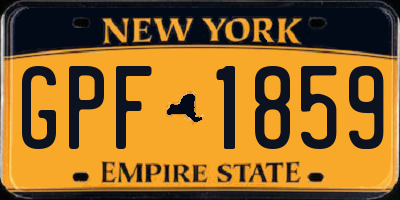 NY license plate GPF1859