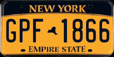 NY license plate GPF1866